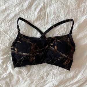 VITAL APPAREL TRENDY VIRAL VIRTUE ADJUSTABLE XS BRA WOODLAND CAMO BLACK WOMEN